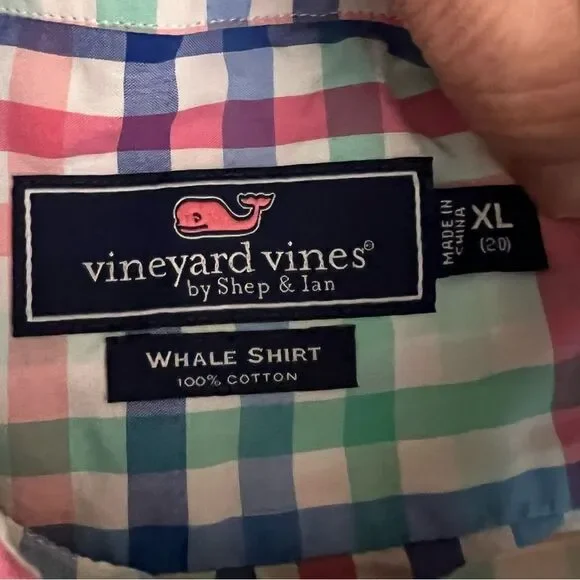 Vineyard Vines Boys XL Wolfish Check Whale Shirt - Picture 7 of 7